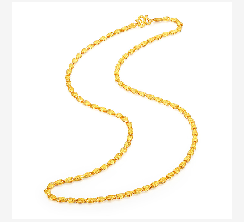 【chow tai seng/周大生】黄金项链女正品999足金锁骨链细款送妈妈素