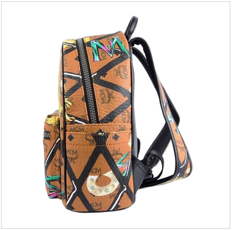 mcm/mcm 女士,男士同款 中性pvc狮子钻石图案时尚中号旅行包双肩包