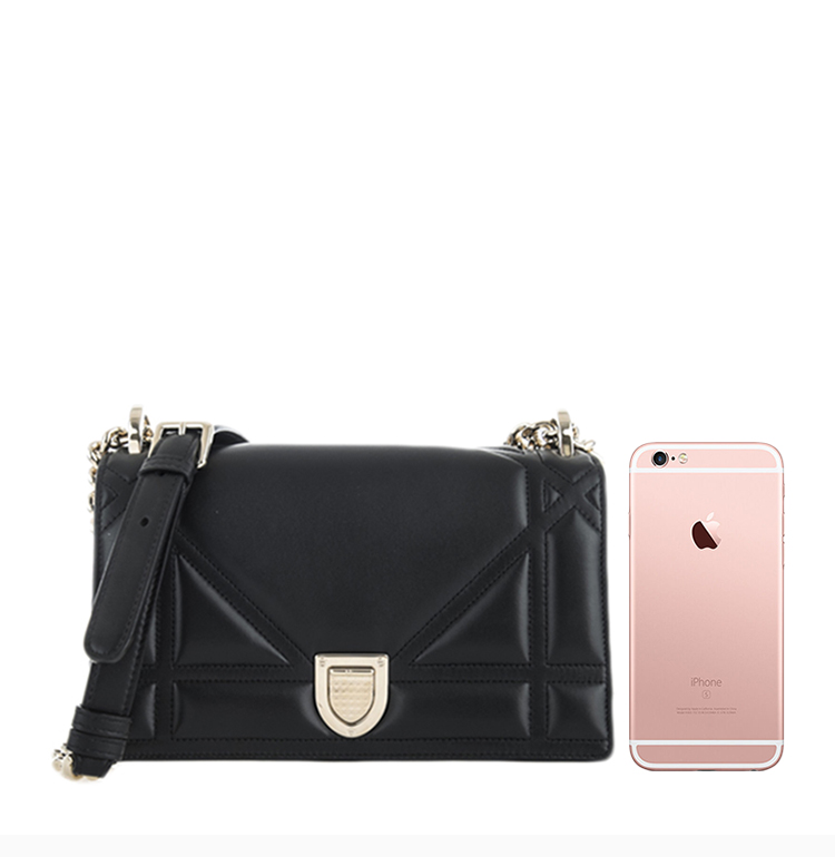 【包邮包税】dior/迪奥 19秋冬 女士黑色皮革经典小方包单肩斜挎包