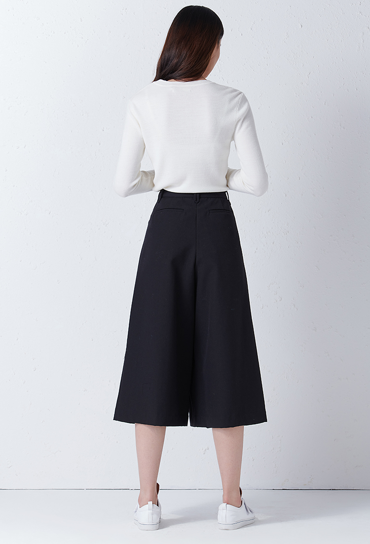 女士休闲裤】exception/例外 原创设计秋冬羊毛七分裙裤休闲裤-女士