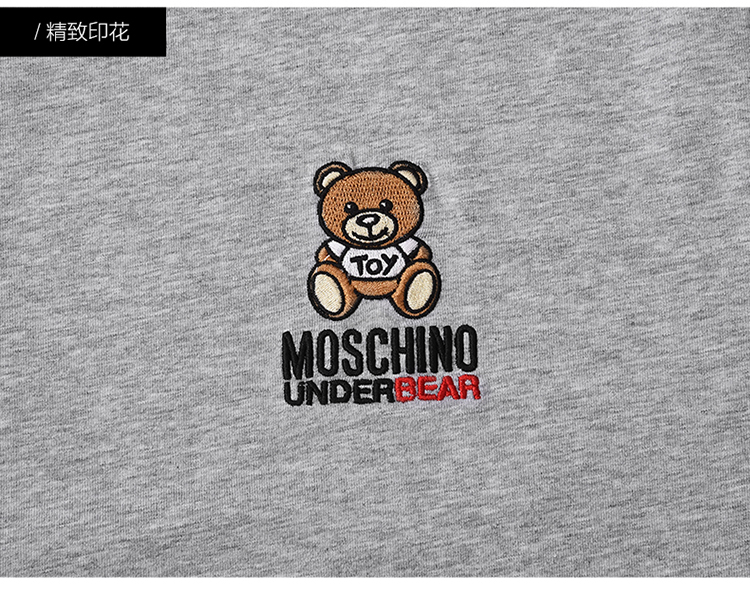 moschino/莫斯奇諾 【19秋冬新品】 藍色棉質小熊logo圓領套頭長袖男