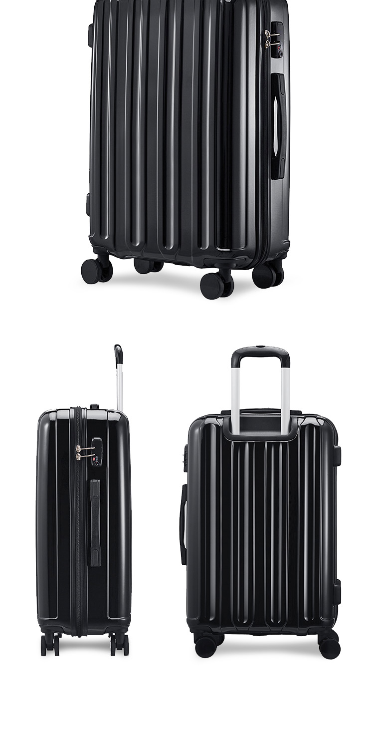 pierre cardin/皮尔·卡丹新款pc聚碳酸酯经典竖纹拉链女士,男士中性