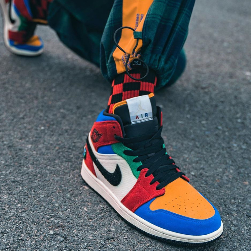 男士板鞋/休闲鞋】nike/耐克 air jordan 1 mid aj1 吴亦凡同款 男款