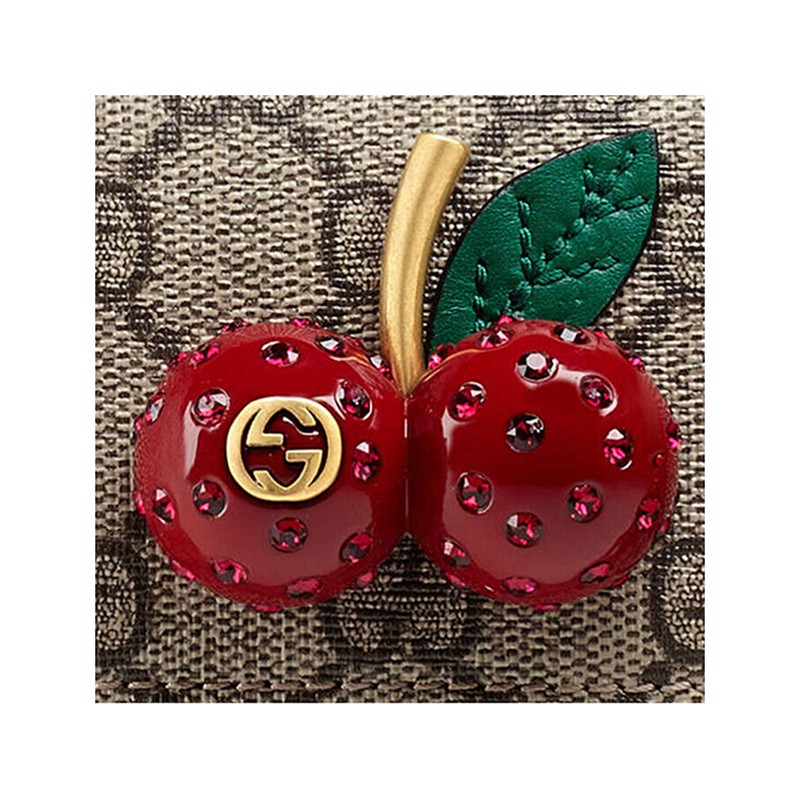 gucci/古驰 斜挎包 女士时尚双g印花小樱桃单肩斜挎迷你包 8077501241