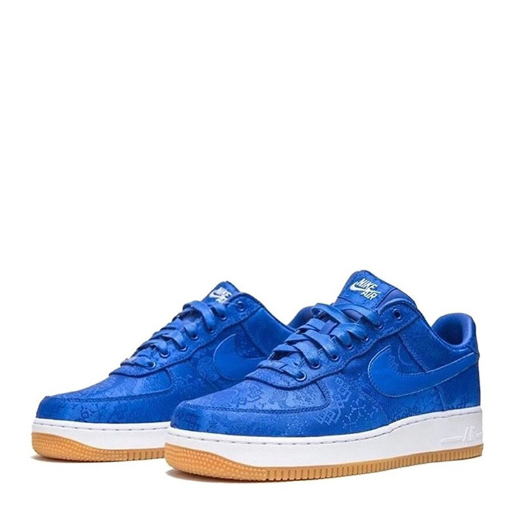 nike/耐克 air force 1 x clot af1冠希联名 蓝丝绸 板鞋 cj5290-400