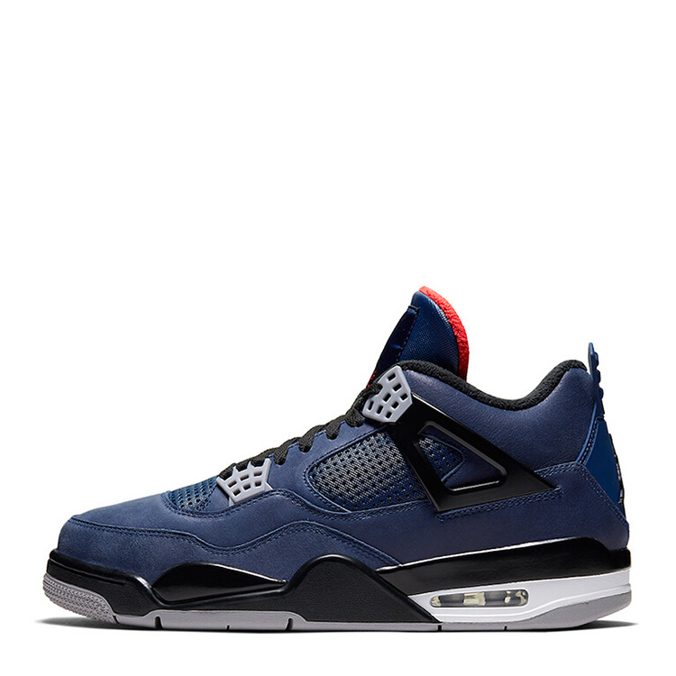 nike/耐克 air jordan 4 aj4 乔4 mid wntr 小阿姆黑蓝毛巾麂皮 篮球