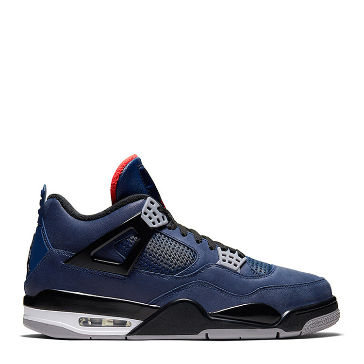 nike/耐克 air jordan 4 aj4 乔4 mid wntr 小阿姆黑蓝毛巾麂皮 篮球