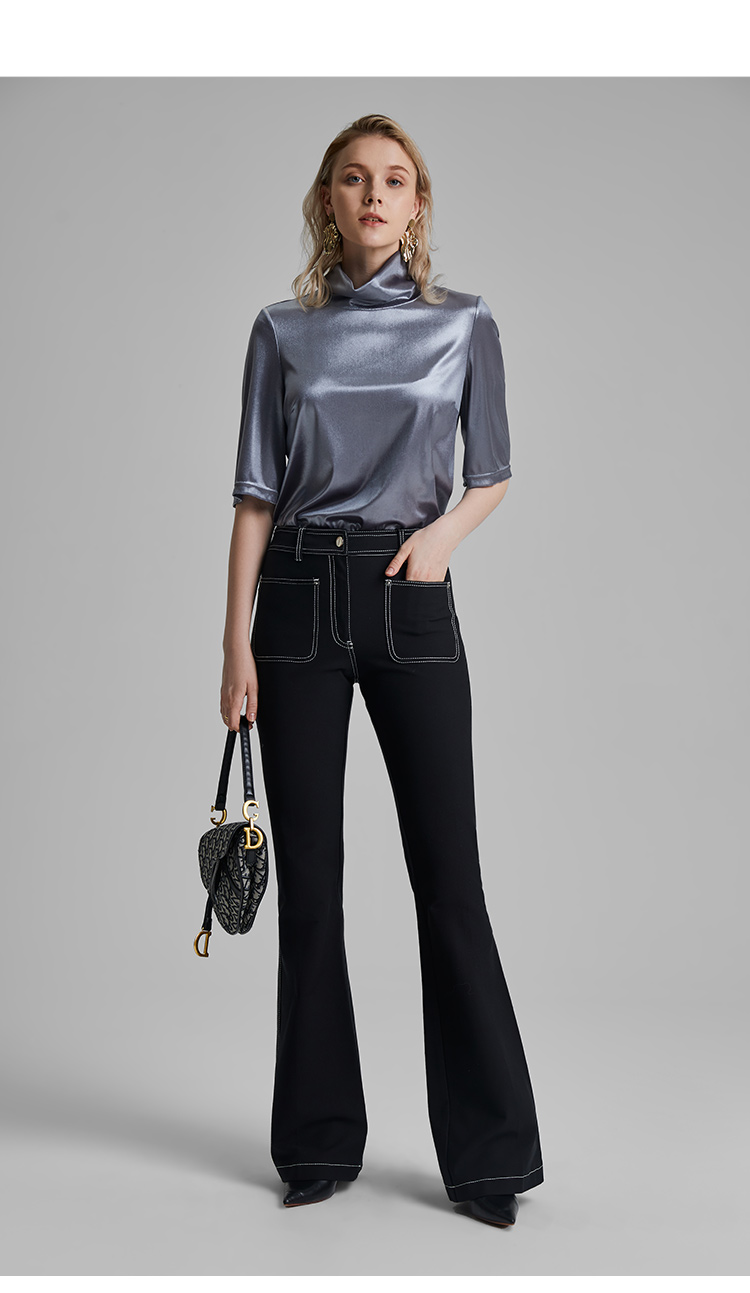 vvanderlust/vvanderlust银色丝绒上衣女士长袖t恤s19aw-t08v【北京