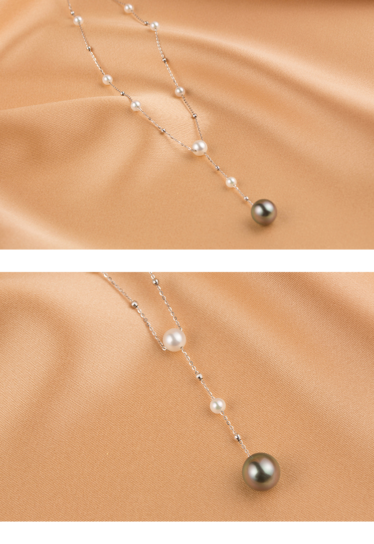 cloris/克劳瑞斯 【新品】 18k金镶嵌大溪地黑珍珠&海水珠 项链&耳环