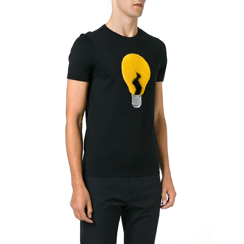【fendi芬迪 男士短袖t恤】fendi/芬迪 男装短袖经典款男士黑色小灯泡
