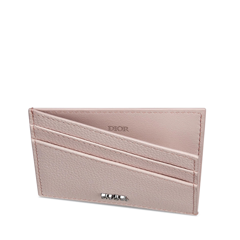 【包邮包税】dior/迪奥 2020春夏新款 男女通用粉色小牛皮卡片夹 2