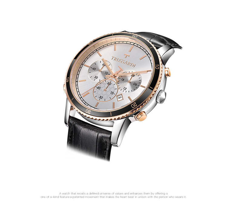 trussardi/楚莎迪 t-style系列三眼计时经典时尚男士手表