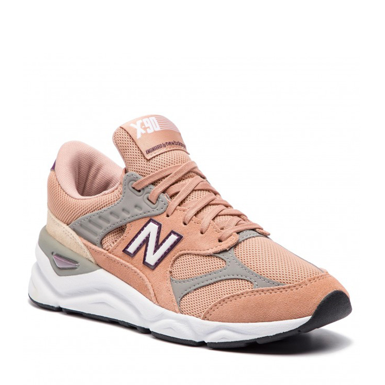 new balance / 新百倫 x90系列 粉色拼灰色 女士休閒運動鞋 wsx90rpa