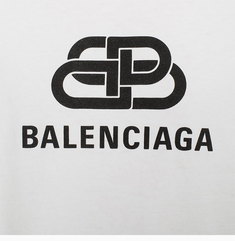 balenciaga/巴黎世家 20春夏 男士白色经典字母logo印花圆领男士短袖