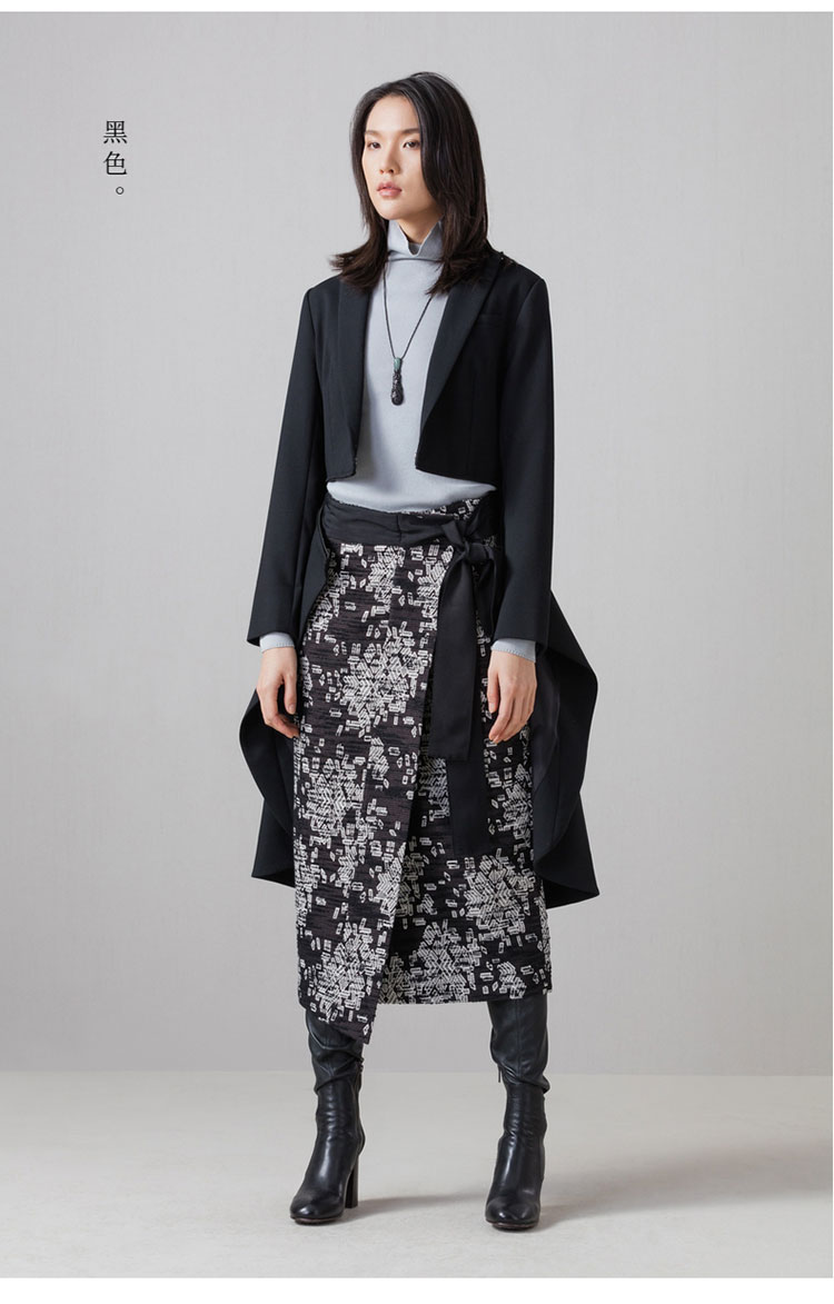 exception/例外 原创设计秋冬款经典晚礼服式风衣羊毛大衣 气质中长款