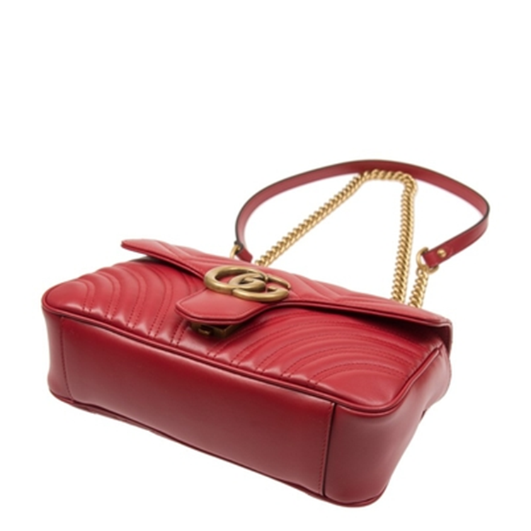 gucci/古驰 2020早春新款马思纯同款gg marmont系列女士牛皮金属双g扣