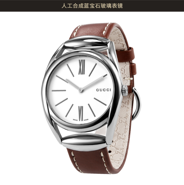 古驰gucci horsebit系列 皮质表带 古驰女士手表 石英腕表 ya140402