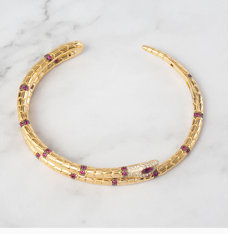 apm monaco/apm monaco 女士925银蛇形镶锆石手镯 ab3506xkry