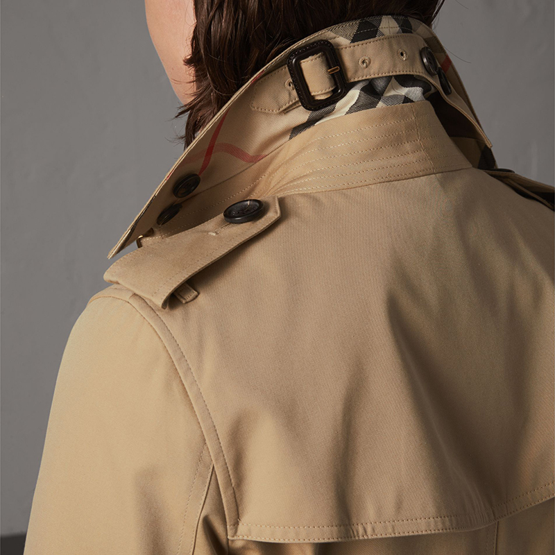 burberry/博柏利 女装风衣经典trench系列女士蜂蜜色短款肯辛顿版型棉