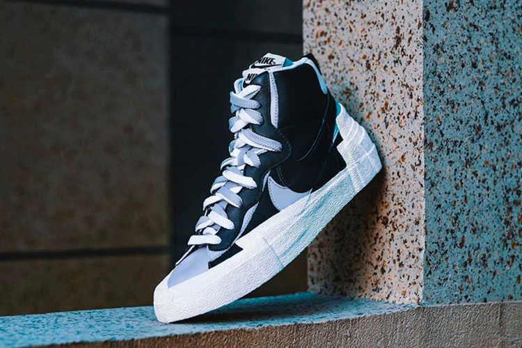 耐克nike blazer mid x sacai联名解构黑白休闲板鞋bv0072-002