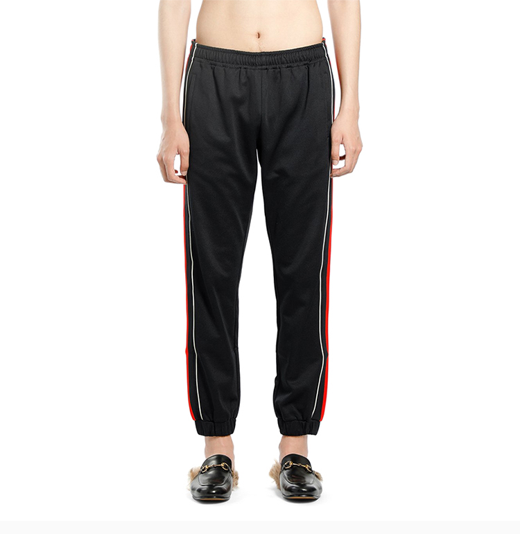 【包邮包税】gucci/古驰 20春夏 男装 服装 黑色棉质里拉琴贴饰条纹