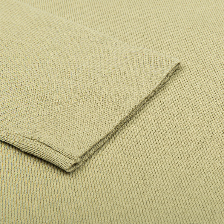 island/stone island 男士 圆领 纯色 针织衫 橄榄色 袖子有品牌徽章