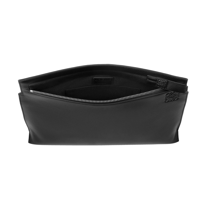 loewe/罗意威 手拿包20春夏新款 男士中号黑色字母logo皮革拉链钱包手