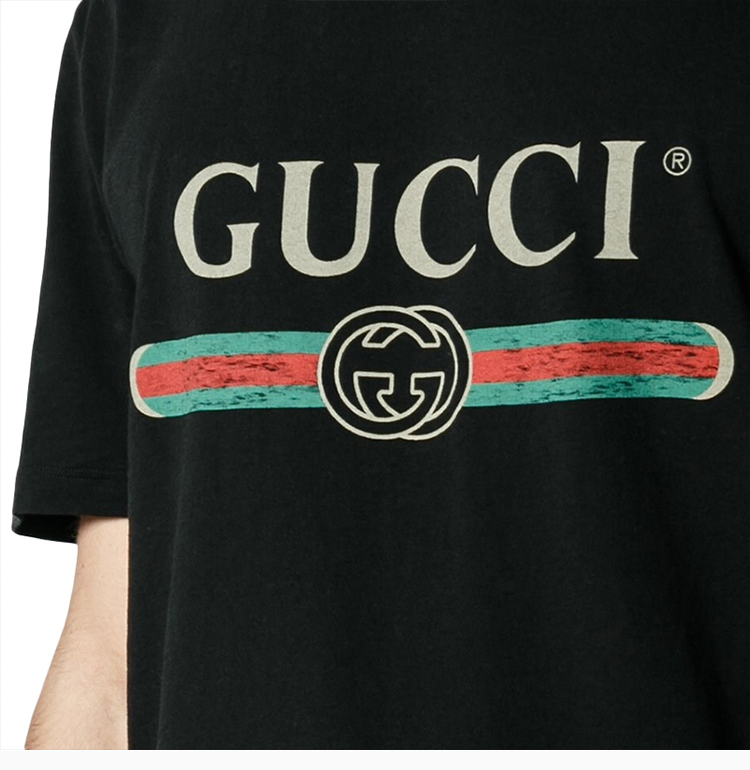 gucci/古驰 鹿晗同款 男装 服装 棉质logo印花时尚 男士短袖t恤gucci