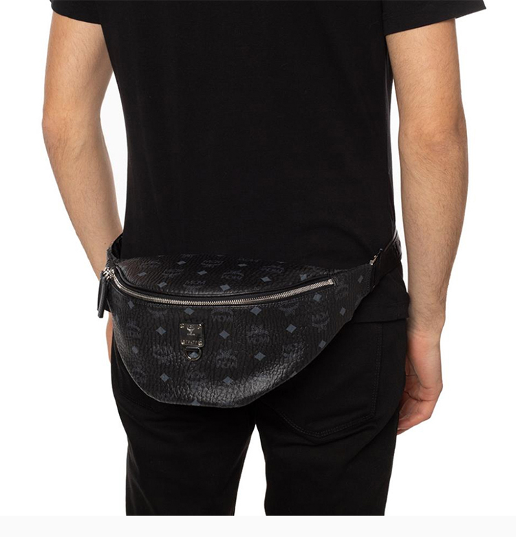 【mcmmcm 腰包】【包税】mcm 【20春夏新款】fursten系列 男士黑色pvc