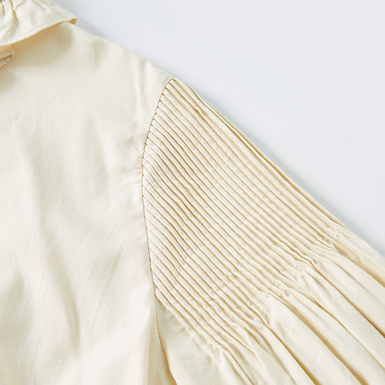 exception/例外 原创设计19年秋冬新款棉毛混纺打条工艺泡泡袖合体