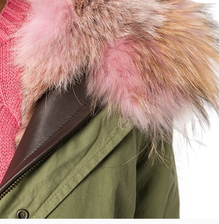 mr&mrs italy 女装 服饰 羊皮毛皮大毛领时尚连帽外套女士大衣