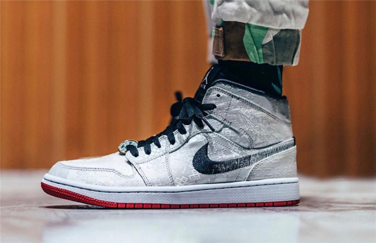 nike/耐克 edison chen x air jordan 1 aj1 mid 陳冠希 白絲綢 cu