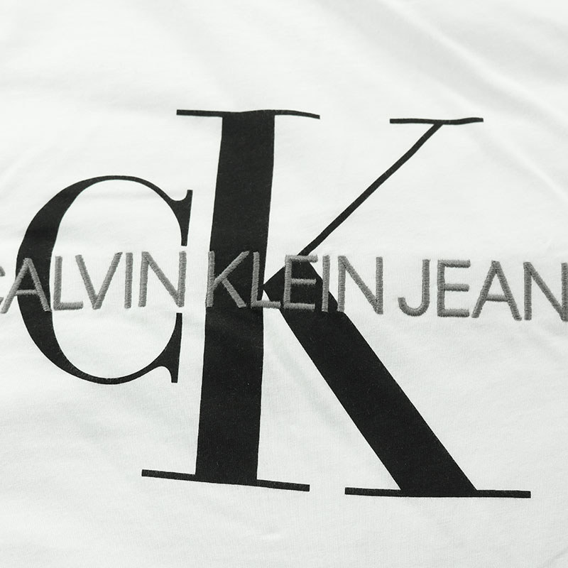 calvin klein/卡爾文·克萊因ck男士縫製logo圓領短袖t恤純棉休閒半袖