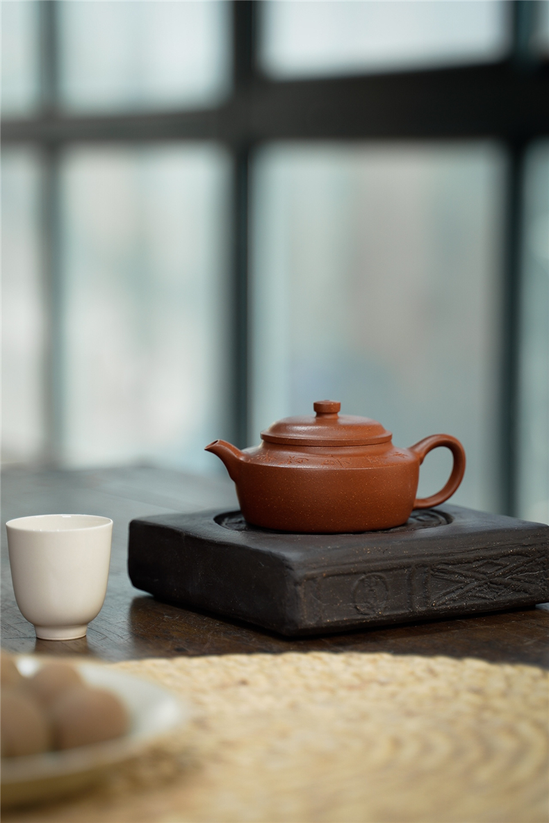 fanj/梵匠 『扁鼓』 宜兴紫砂壶茶壶 朱紫薇老师全手工作品 原矿降坡