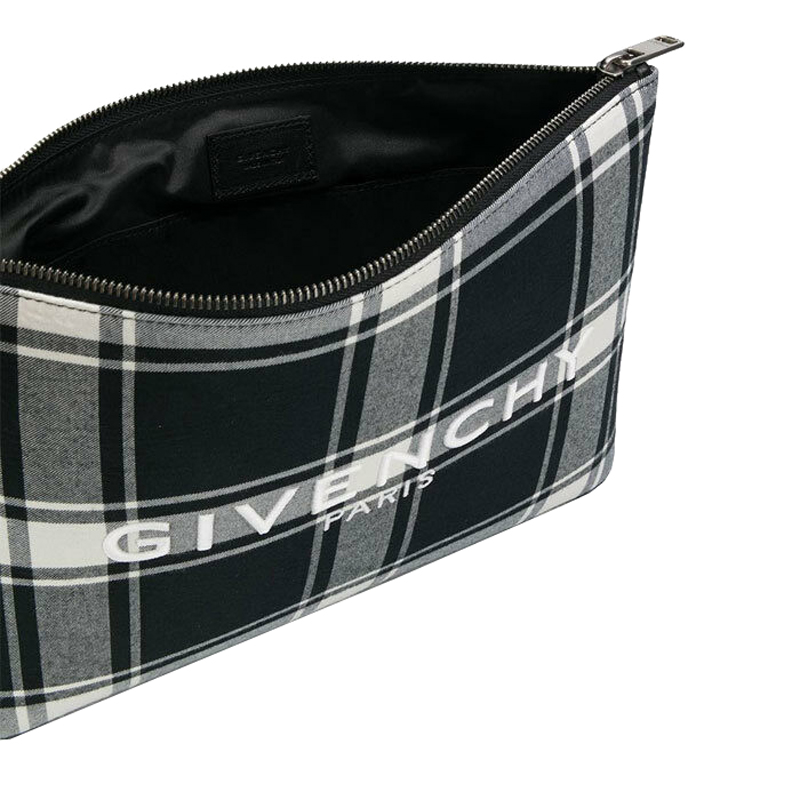 givenchy/纪梵希 新款 男士时尚黑白格子织物手拿包 手包 bk600jk