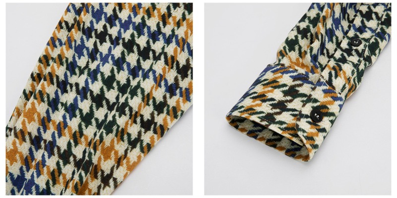 mcqalexandermcqueen黄/黑色俏皮配色千鸟格纹设计女士长袖衬衫