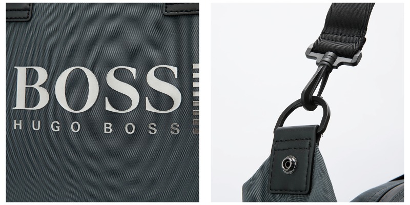 【19秋冬新款】hugo boss/雨果博斯 深灰色织物材质字母logo图案装饰