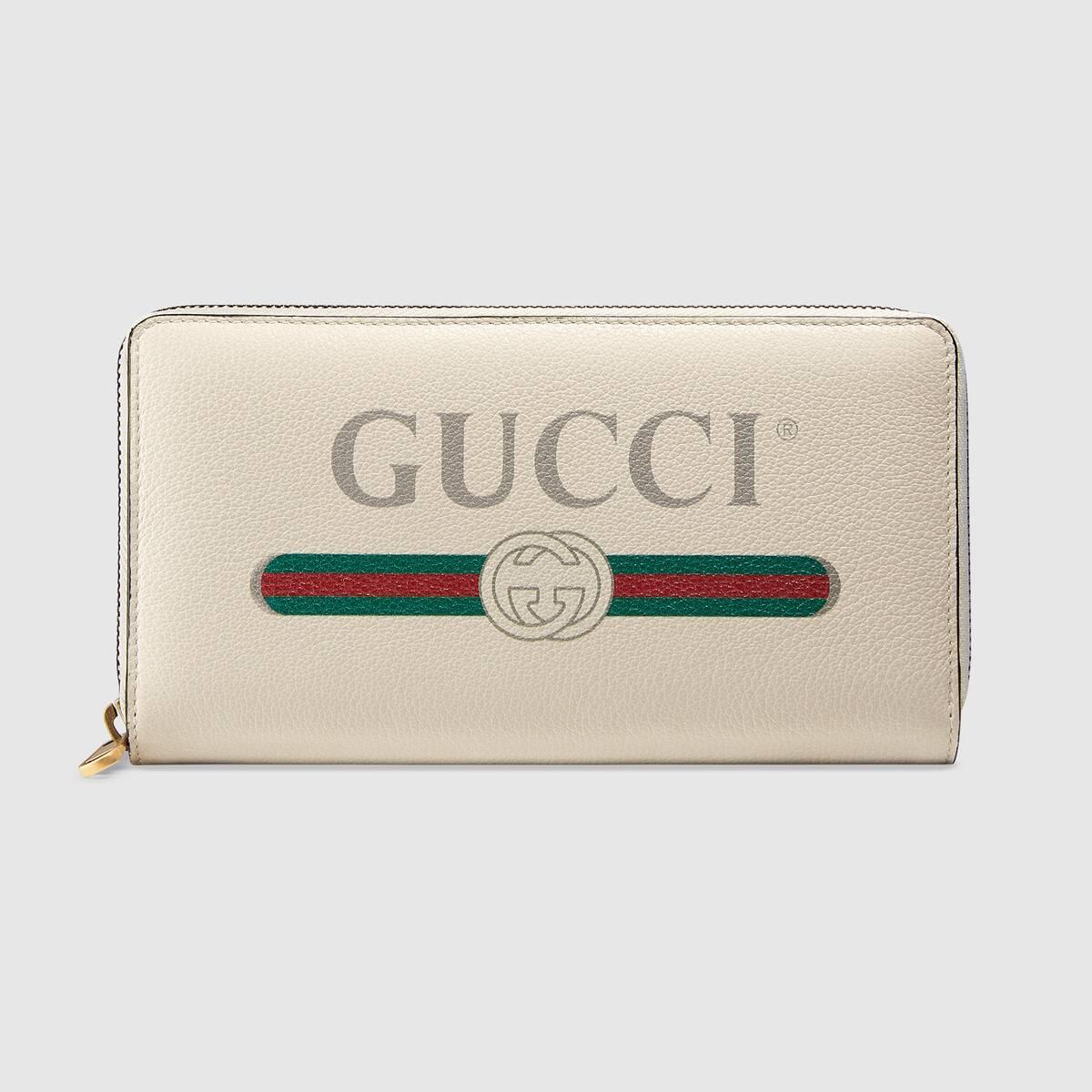 【包邮包税】 gucci 20秋冬女士gucci标识印花全拉链式钱包 496317 0g
