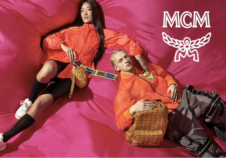 mcm/mcm女士时尚休闲拼色牛皮斜跨单肩包