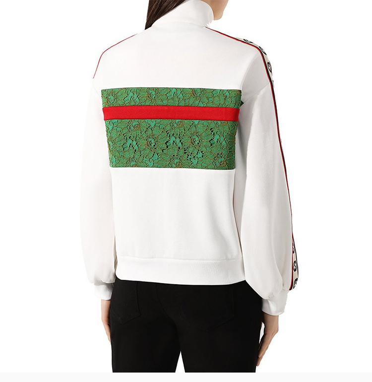 【gucci古驰 女士夹克】gucci/古驰 19秋冬 女士白色棉质双gg刺绣logo