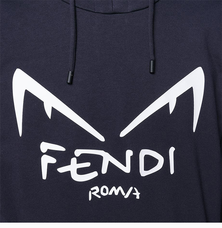 fendi/芬迪 20春夏 男装 服饰 黑色棉质小怪兽眼睛图案长袖连帽运动衫