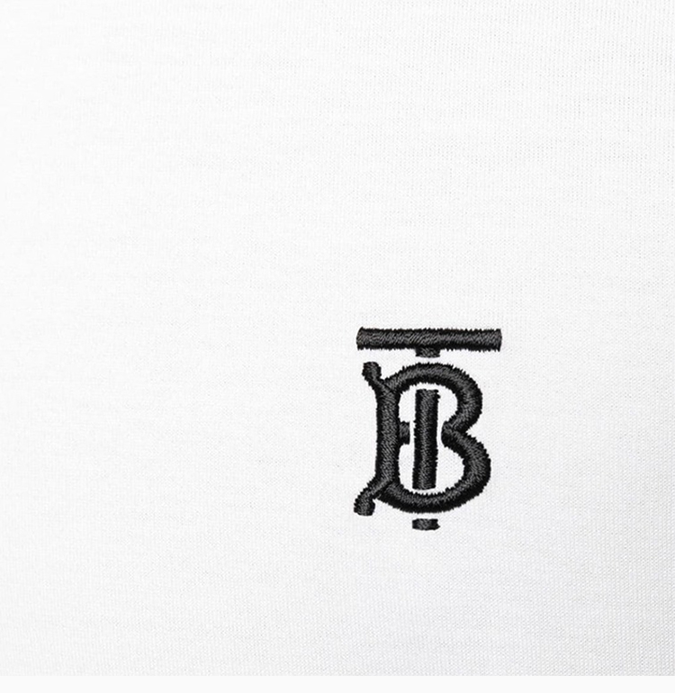burberry/博柏利 男装 服饰 棉质圆领经典tb刺绣套头衫男士短袖t恤