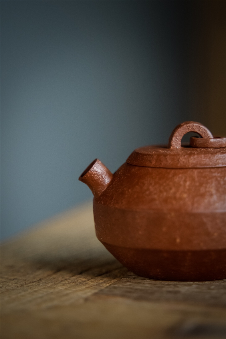 『双线巨轮』 宜兴紫砂壶茶壶 周坤老师全手工作品 原矿降坡泥 105cc