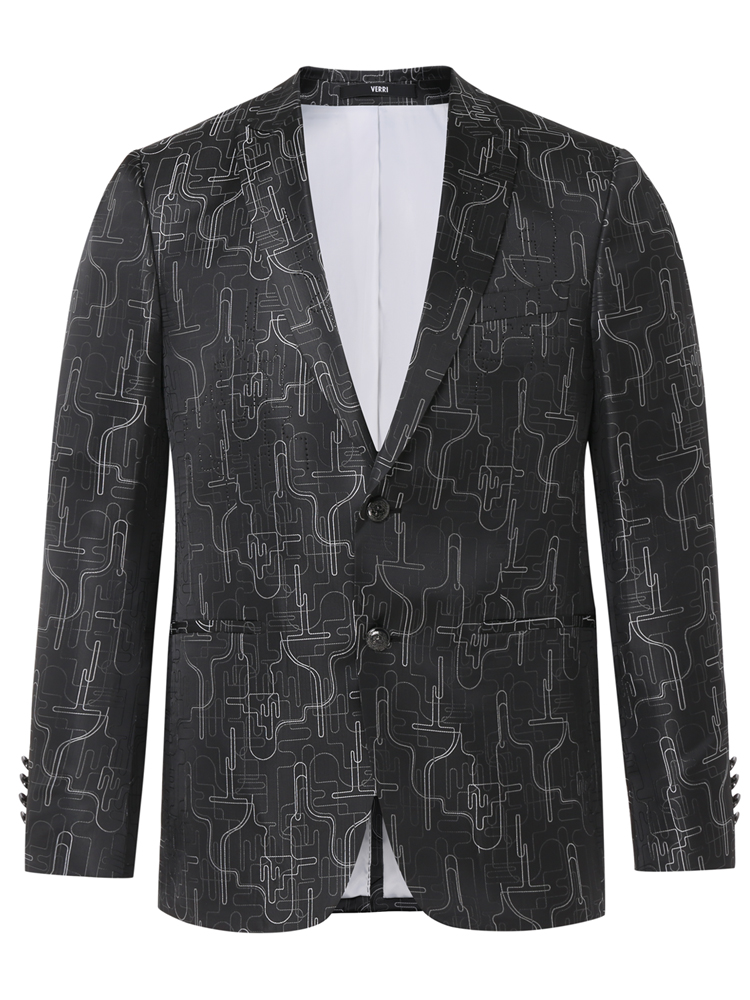 verri 满版灰银抽象西服 狮子头滴胶扣 男士西服 rare/rare