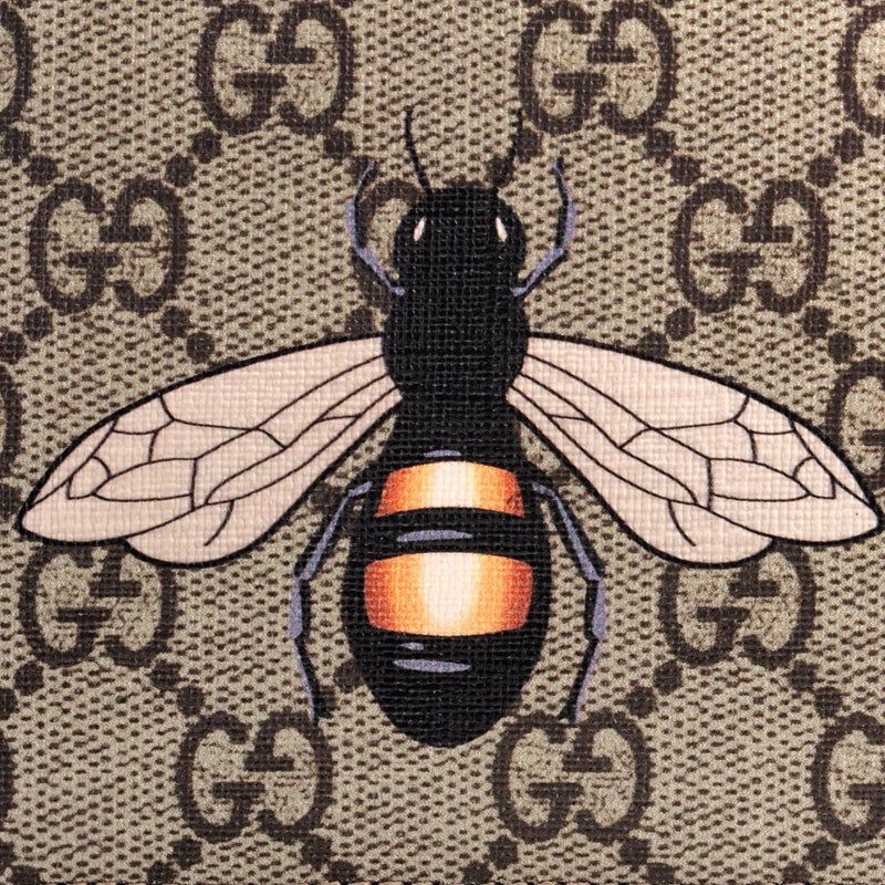 gucci/古驰 【20春夏】钱包男士米色乌木色珊瑚蛇印花图案人造帆布配