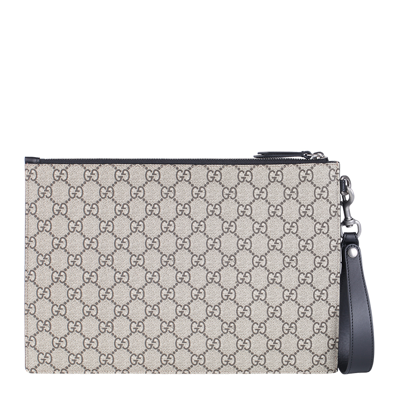 gucci/古驰 男士蜜蜂pvc印花gg手拿包卡其印花 473904 9cd1n 8666