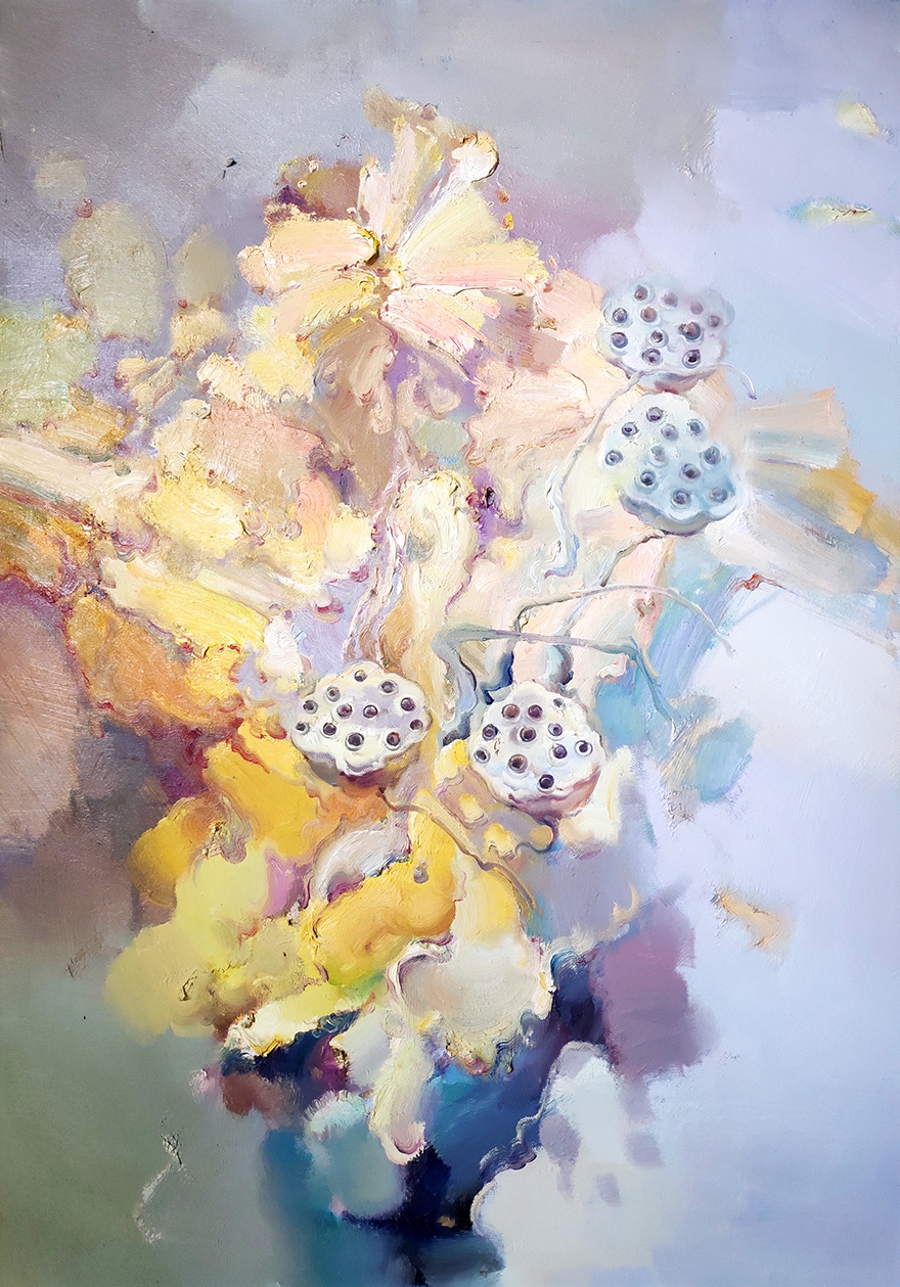 邵雄《莲蓬-2》/70x100cm/油画