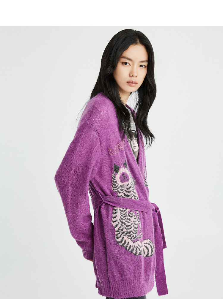 地素 19冬装趣味动物图案设计感女士针织衫/毛衣 针织 毛衣 女装