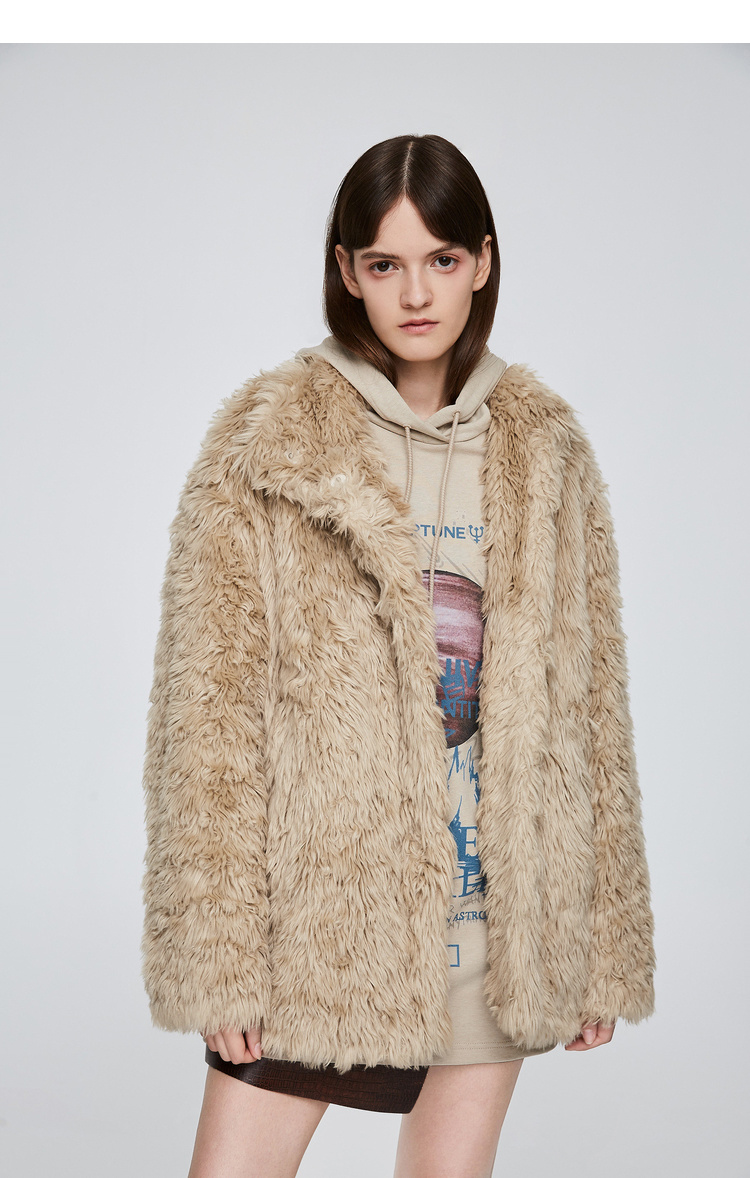 dzzit/dzzit地素 19冬毛绒柔软保暖立领环保皮草 女士皮草3g4g2401b