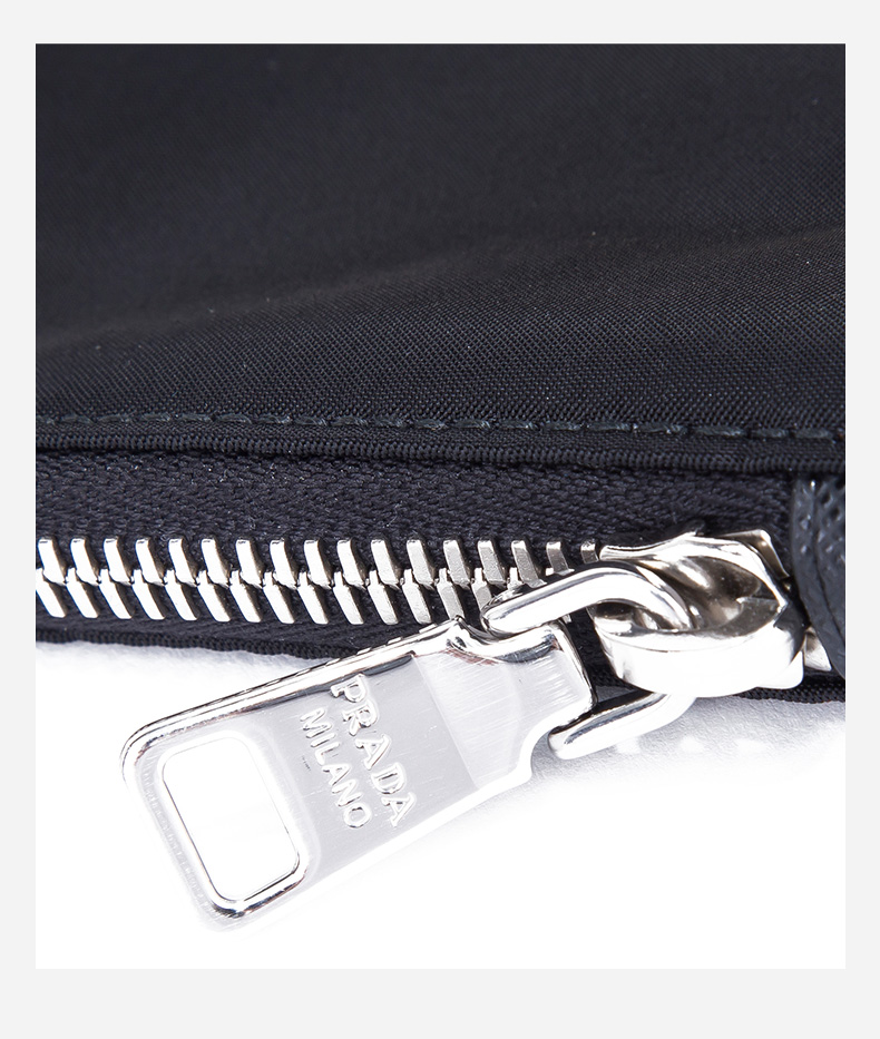 【新款】 prada/普拉达 男士黑色尼龙拉链手拿包 2nh006 064 f0002
